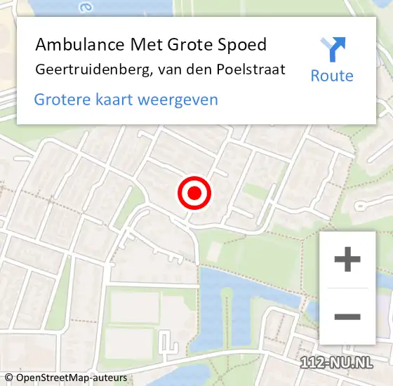 Locatie op kaart van de 112 melding: Ambulance Met Grote Spoed Naar Geertruidenberg, van den Poelstraat op 1 november 2016 03:29