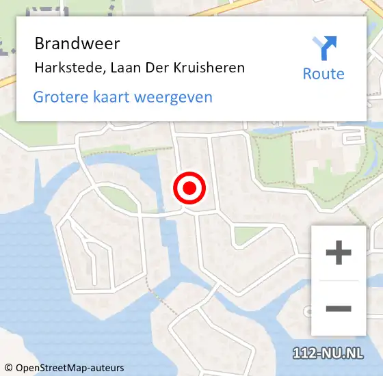 Locatie op kaart van de 112 melding: Brandweer Harkstede, Laan Der Kruisheren op 31 december 2013 19:37