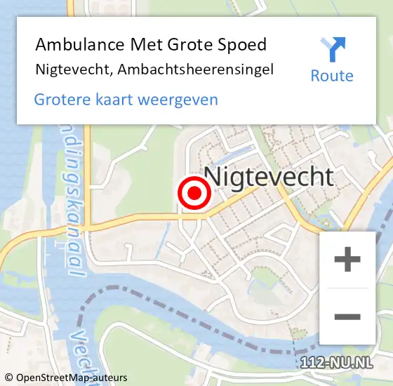 Locatie op kaart van de 112 melding: Ambulance Met Grote Spoed Naar Nigtevecht, Ambachtsheerensingel op 1 november 2016 07:48