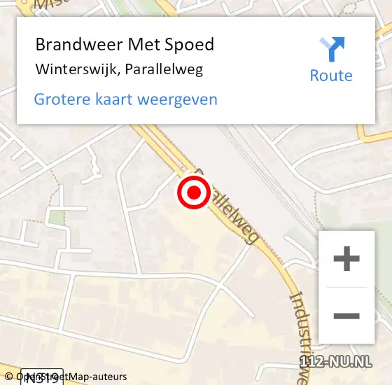 Locatie op kaart van de 112 melding: Brandweer Met Spoed Naar Winterswijk, Parallelweg op 31 december 2013 19:42