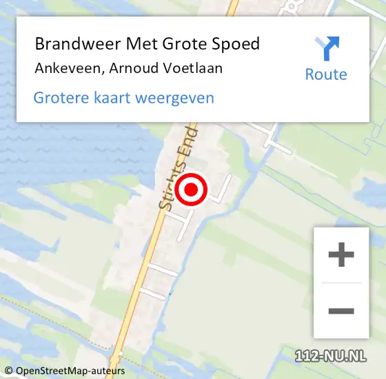 Locatie op kaart van de 112 melding: Brandweer Met Grote Spoed Naar Ankeveen, Arnoud Voetlaan op 1 november 2016 09:01