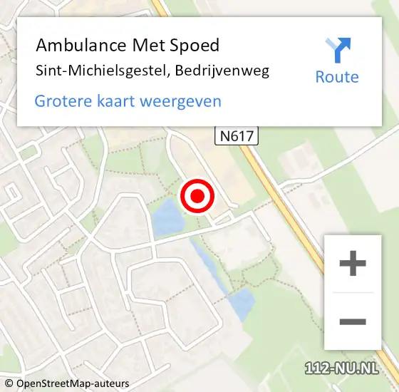 Locatie op kaart van de 112 melding: Ambulance Met Spoed Naar Sint-Michielsgestel, Bedrijvenweg op 1 november 2016 09:20