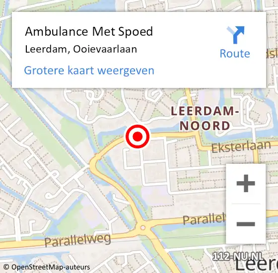 Locatie op kaart van de 112 melding: Ambulance Met Spoed Naar Leerdam, Ooievaarlaan op 1 november 2016 09:22