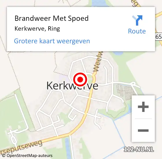 Locatie op kaart van de 112 melding: Brandweer Met Spoed Naar Kerkwerve, Ring op 31 december 2013 19:58