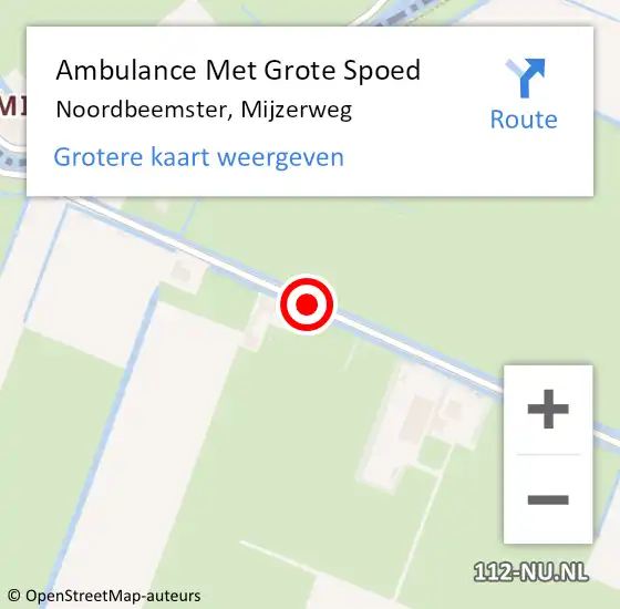 Locatie op kaart van de 112 melding: Ambulance Met Grote Spoed Naar Noordbeemster, Mijzerweg op 31 december 2013 20:00