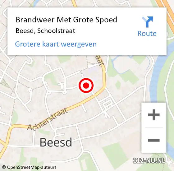 Locatie op kaart van de 112 melding: Brandweer Met Grote Spoed Naar Beesd, Schoolstraat op 31 december 2013 20:02