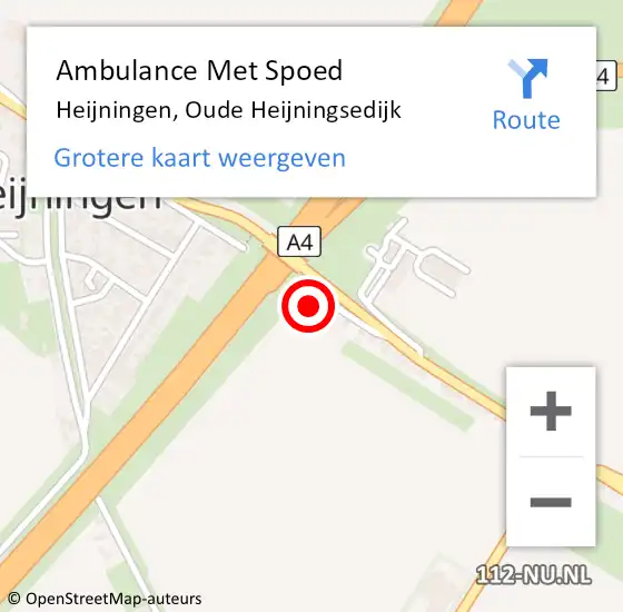 Locatie op kaart van de 112 melding: Ambulance Met Spoed Naar Heijningen, Oude Heijningsedijk op 1 november 2016 12:41