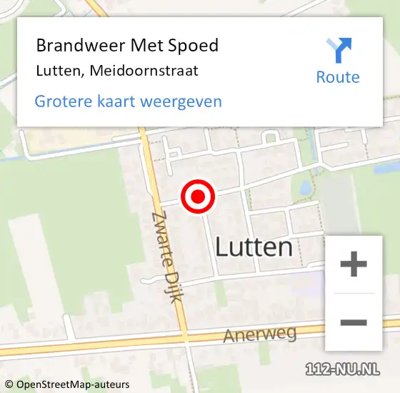 Locatie op kaart van de 112 melding: Brandweer Met Spoed Naar Lutten, Meidoornstraat op 31 december 2013 20:08