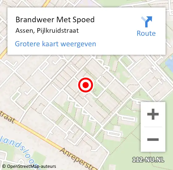 Locatie op kaart van de 112 melding: Brandweer Met Spoed Naar Assen, Pijlkruidstraat op 31 december 2013 20:10