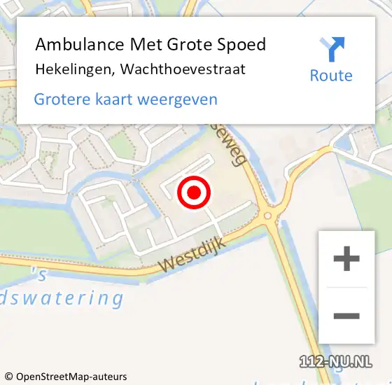 Locatie op kaart van de 112 melding: Ambulance Met Grote Spoed Naar Hekelingen, Wachthoevestraat op 1 november 2016 16:39