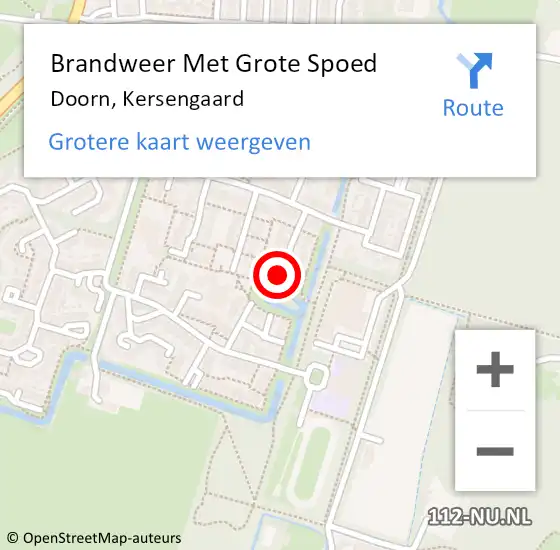 Locatie op kaart van de 112 melding: Brandweer Met Grote Spoed Naar Doorn, Kersengaard op 1 november 2016 17:45