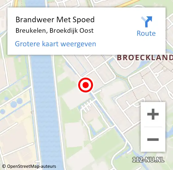 Locatie op kaart van de 112 melding: Brandweer Met Spoed Naar Breukelen, Broekdijk Oost op 31 december 2013 20:26