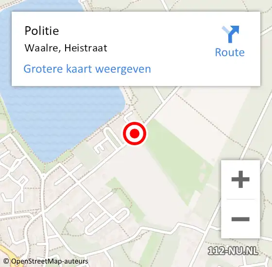 Locatie op kaart van de 112 melding: Politie Waalre, Heistraat op 1 november 2016 18:10