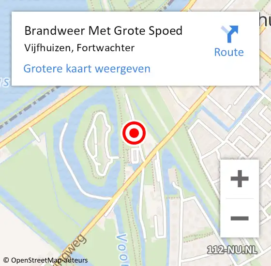 Locatie op kaart van de 112 melding: Brandweer Met Grote Spoed Naar Vijfhuizen, Fortwachter op 1 november 2016 18:27