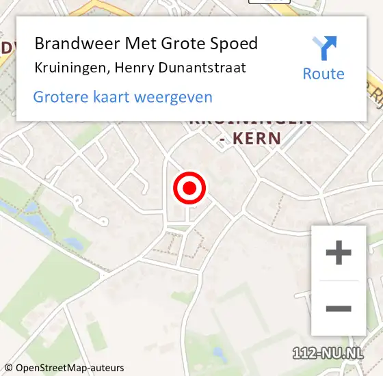 Locatie op kaart van de 112 melding: Brandweer Met Grote Spoed Naar Kruiningen, Henry Dunantstraat op 31 december 2013 20:28