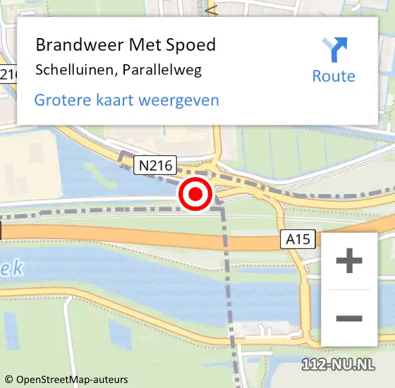 Locatie op kaart van de 112 melding: Brandweer Met Spoed Naar Schelluinen, Parallelweg op 1 november 2016 19:21