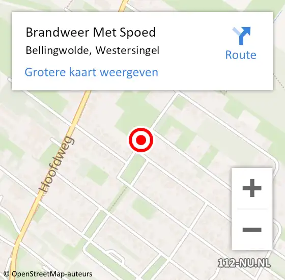 Locatie op kaart van de 112 melding: Brandweer Met Spoed Naar Bellingwolde, Westersingel op 31 december 2013 20:29