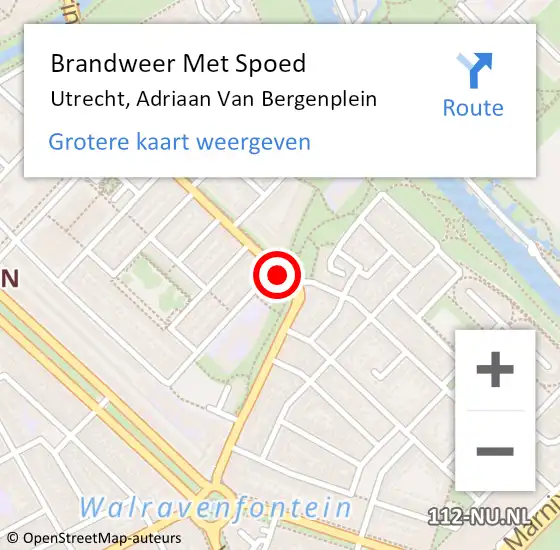 Locatie op kaart van de 112 melding: Brandweer Met Spoed Naar Utrecht, Adriaan Van Bergenplein op 31 december 2013 20:30