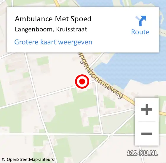 Locatie op kaart van de 112 melding: Ambulance Met Spoed Naar Langenboom, Kruisstraat op 2 november 2016 00:10