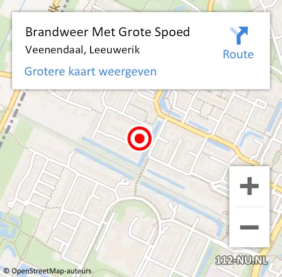 Locatie op kaart van de 112 melding: Brandweer Met Grote Spoed Naar Veenendaal, Leeuwerik op 2 november 2016 00:15