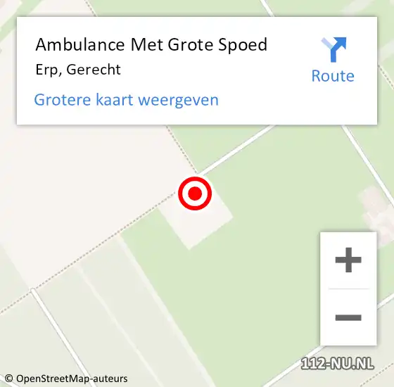 Locatie op kaart van de 112 melding: Ambulance Met Grote Spoed Naar Erp, Gerecht op 2 november 2016 00:26