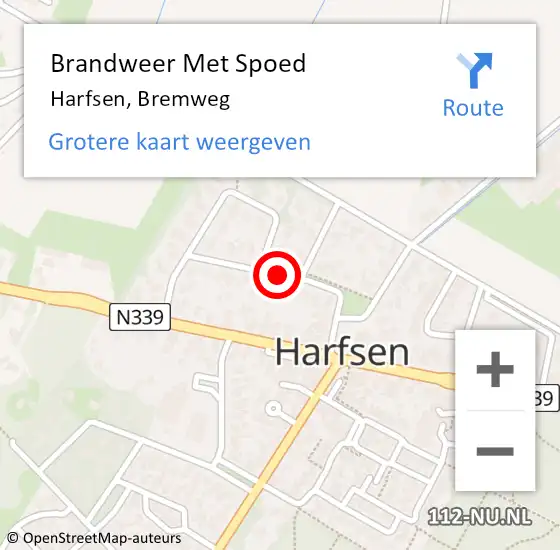Locatie op kaart van de 112 melding: Brandweer Met Spoed Naar Harfsen, Bremweg op 31 december 2013 20:42