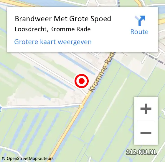 Locatie op kaart van de 112 melding: Brandweer Met Grote Spoed Naar Loosdrecht, Kromme Rade op 2 november 2016 01:42