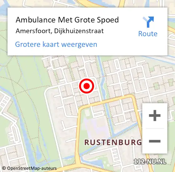 Locatie op kaart van de 112 melding: Ambulance Met Grote Spoed Naar Amersfoort, Dijkhuizenstraat op 2 november 2016 02:19