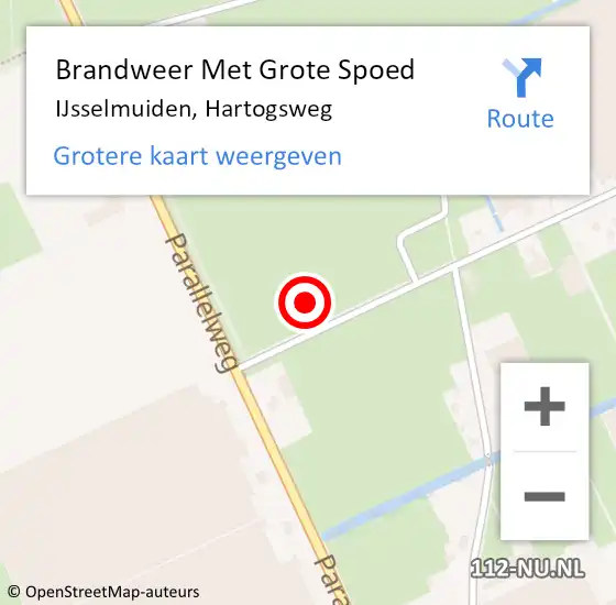 Locatie op kaart van de 112 melding: Brandweer Met Grote Spoed Naar IJsselmuiden, Hartogsweg op 17 september 2013 21:08