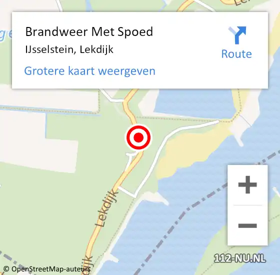 Locatie op kaart van de 112 melding: Brandweer Met Spoed Naar IJsselstein, Lekdijk op 2 november 2016 08:08