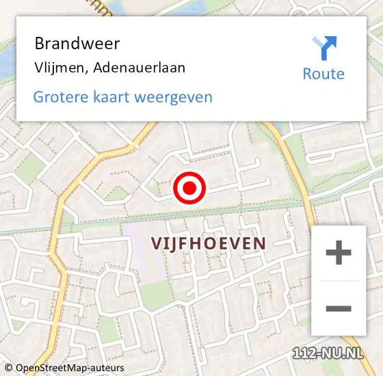 Locatie op kaart van de 112 melding: Brandweer Vlijmen, Adenauerlaan op 31 december 2013 20:53