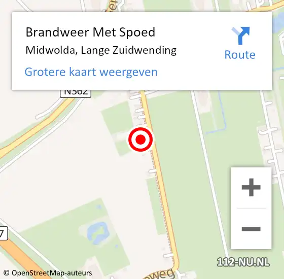 Locatie op kaart van de 112 melding: Brandweer Met Spoed Naar Midwolda, Lange Zuidwending op 31 december 2013 20:57