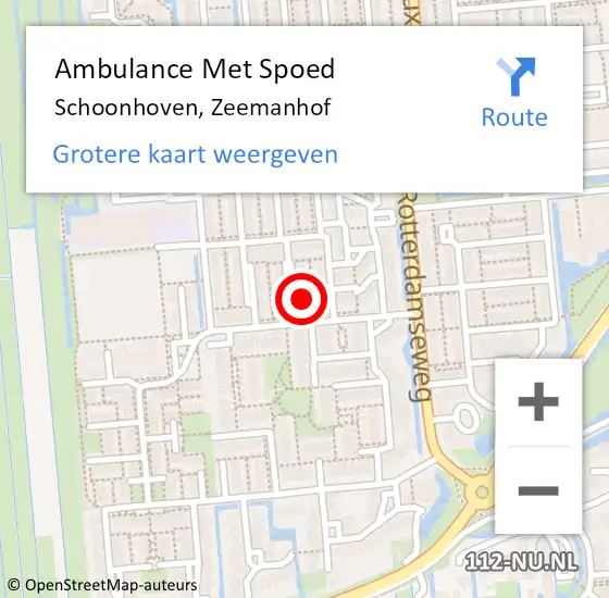 Locatie op kaart van de 112 melding: Ambulance Met Spoed Naar Schoonhoven, Zeemanhof op 2 november 2016 10:19