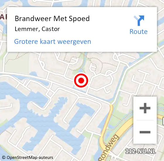 Locatie op kaart van de 112 melding: Brandweer Met Spoed Naar Lemmer, Castor op 31 december 2013 21:00