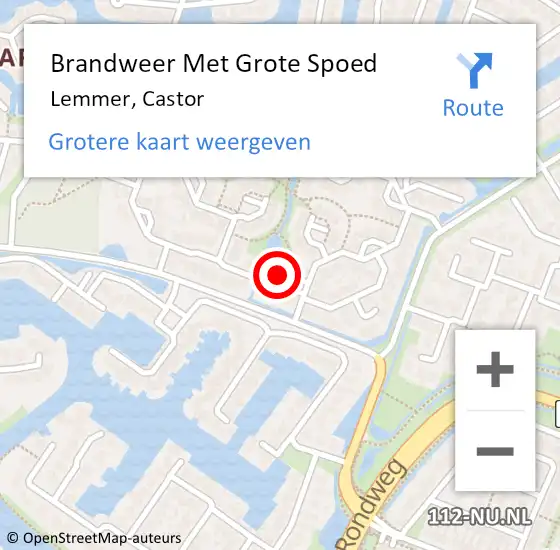 Locatie op kaart van de 112 melding: Brandweer Met Grote Spoed Naar Lemmer, Castor op 31 december 2013 21:01