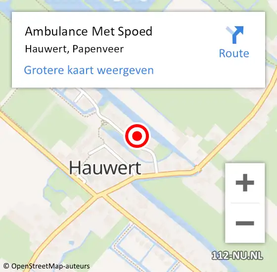 Locatie op kaart van de 112 melding: Ambulance Met Spoed Naar Hauwert, Papenveer op 2 november 2016 12:20