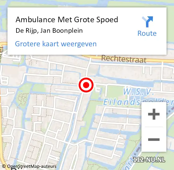 Locatie op kaart van de 112 melding: Ambulance Met Grote Spoed Naar De Rijp, Jan Boonplein op 2 november 2016 12:33