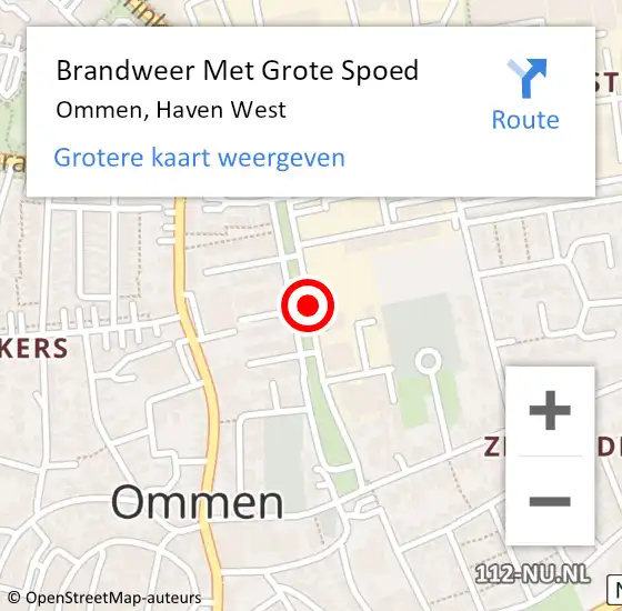 Locatie op kaart van de 112 melding: Brandweer Met Grote Spoed Naar Ommen, Haven West op 2 november 2016 12:55