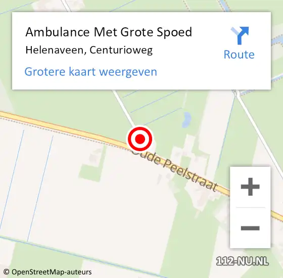 Locatie op kaart van de 112 melding: Ambulance Met Grote Spoed Naar Helenaveen, Centurioweg op 2 november 2016 12:56