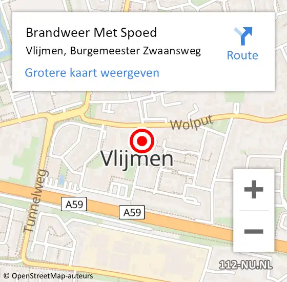 Locatie op kaart van de 112 melding: Brandweer Met Spoed Naar Vlijmen, Burgemeester Zwaansweg op 2 november 2016 14:18