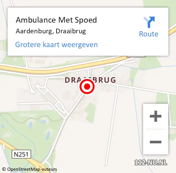 Locatie op kaart van de 112 melding: Ambulance Met Spoed Naar Aardenburg, Draaibrug op 2 november 2016 14:40