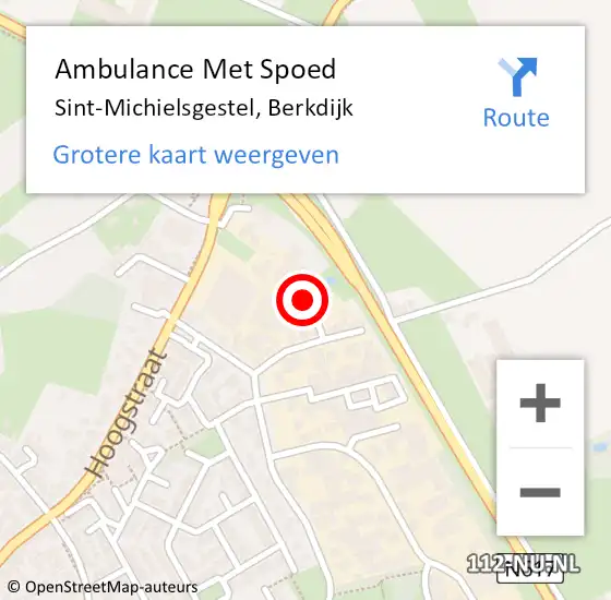 Locatie op kaart van de 112 melding: Ambulance Met Spoed Naar Sint-Michielsgestel, Berkdijk op 2 november 2016 16:30