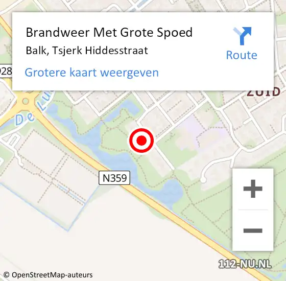 Locatie op kaart van de 112 melding: Brandweer Met Grote Spoed Naar Balk, Tsjerk Hiddesstraat op 31 december 2013 21:24