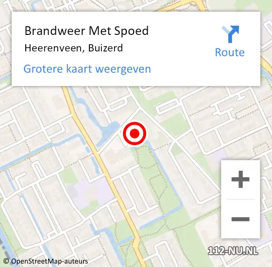 Locatie op kaart van de 112 melding: Brandweer Met Spoed Naar Heerenveen, Buizerd op 2 november 2016 17:07