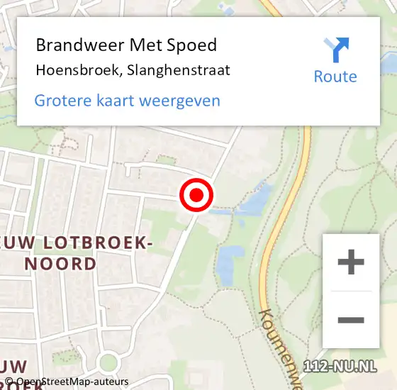 Locatie op kaart van de 112 melding: Brandweer Met Spoed Naar Hoensbroek, Slanghenstraat op 2 november 2016 17:47