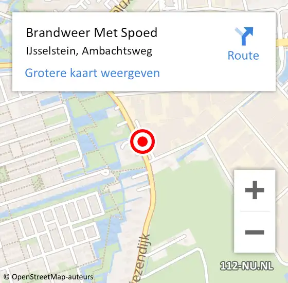 Locatie op kaart van de 112 melding: Brandweer Met Spoed Naar IJsselstein, Ambachtsweg op 2 november 2016 18:33