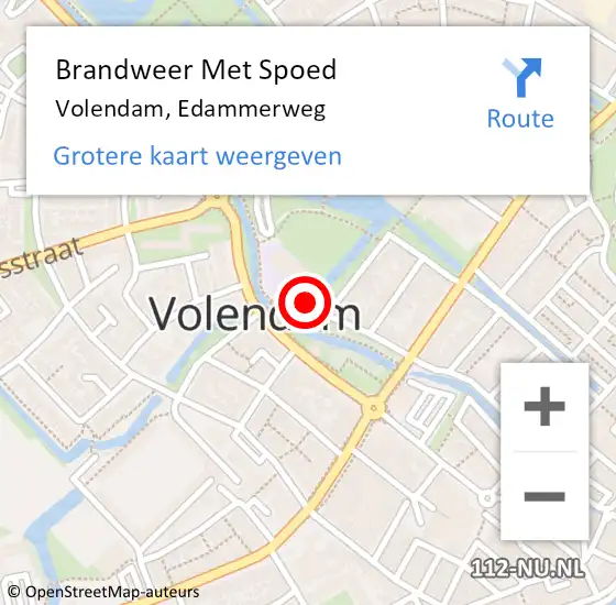 Locatie op kaart van de 112 melding: Brandweer Met Spoed Naar Volendam, Edammerweg op 2 november 2016 19:14