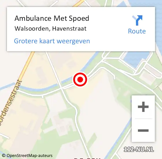 Locatie op kaart van de 112 melding: Ambulance Met Spoed Naar Walsoorden, Havenstraat op 2 november 2016 19:48