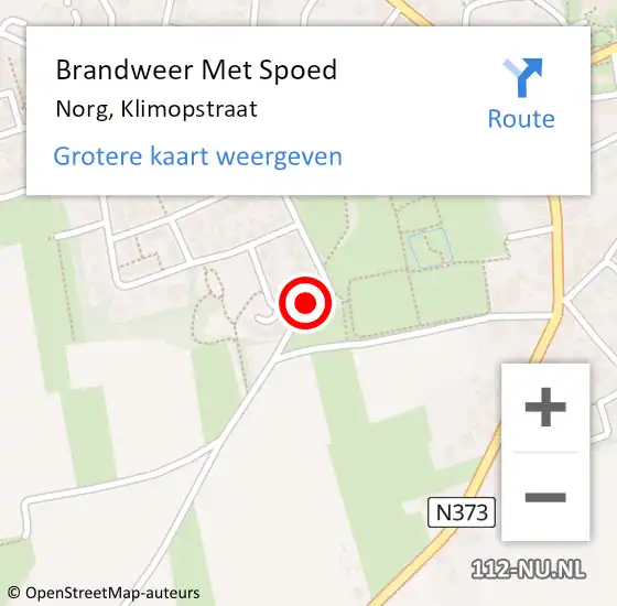 Locatie op kaart van de 112 melding: Brandweer Met Spoed Naar Norg, Klimopstraat op 31 december 2013 21:33