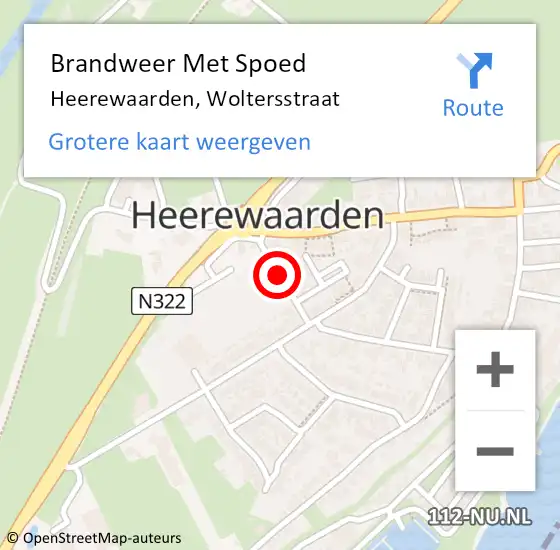 Locatie op kaart van de 112 melding: Brandweer Met Spoed Naar Heerewaarden, Woltersstraat op 31 december 2013 21:34